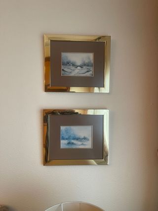 Cuadros paisajes invierno - Marcos dorados