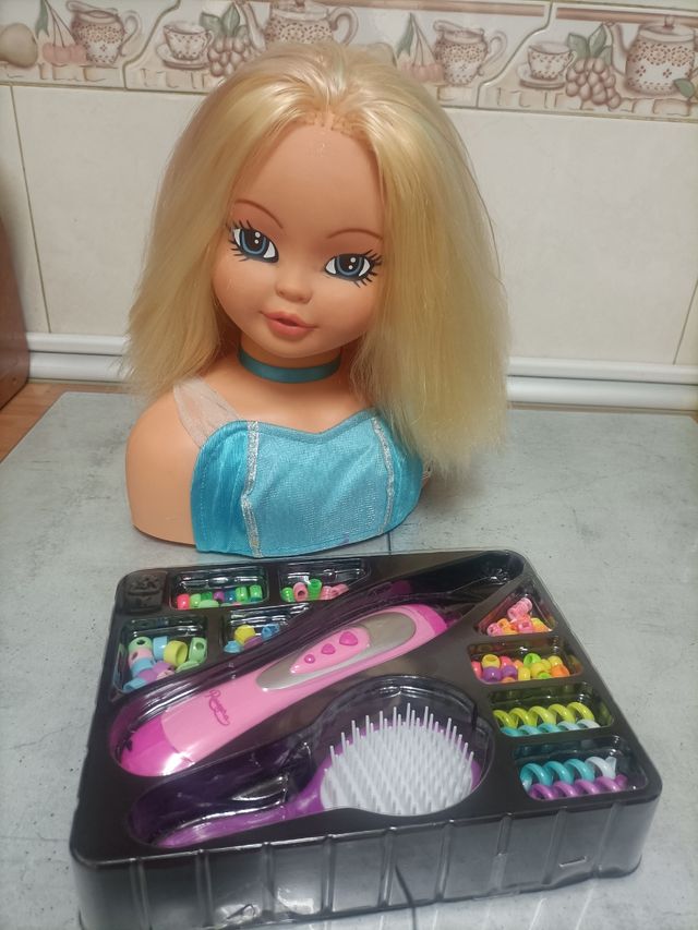 Cabeza muñeca Para peinar + accesorios