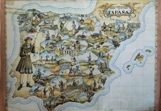 Mapa antiguo España: Decorativo