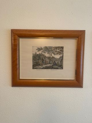 2 Cuadros con marco de raiz de gran calidad