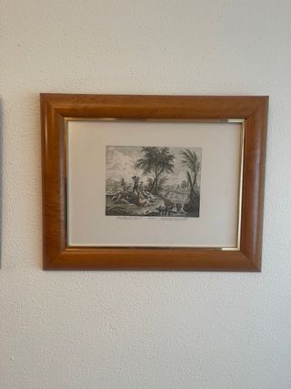 2 Cuadros con marco de raiz de gran calidad