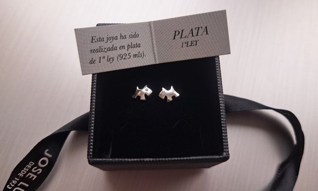 Pendientes plata 925 diseño de perritos