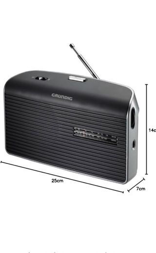 Radio Grundig - Portátil, Negro y Plata ANALOGICO