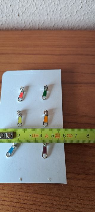 Pendientes forma cremallera multicolor