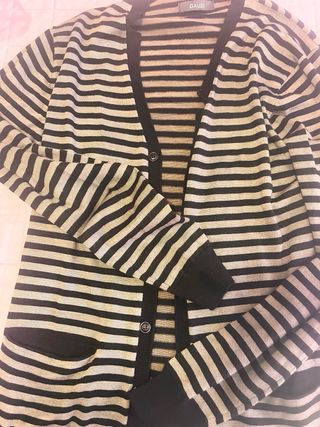 Cardigan Gaudi a righe nero grigio