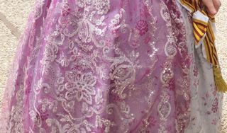 Traje Fallera niña Rosa-Plata