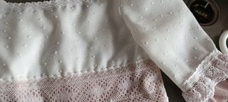 Vestido comunión niña blanco-rosa