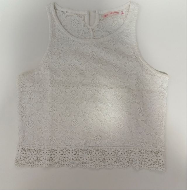 Top branco de renda tamanho S