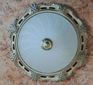 Plafón vintage cristal metal