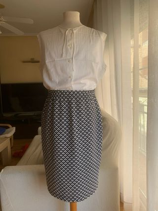 Blusa blanca bordada vintage