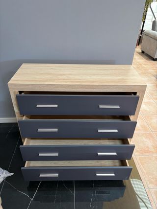 NUEVA!! Còmoda 5 cajones en negro y madera