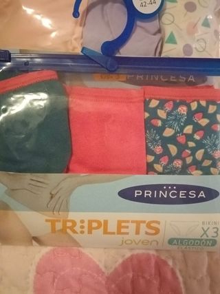 Tríplets Princesa . 6 braguitas estilo bikini.