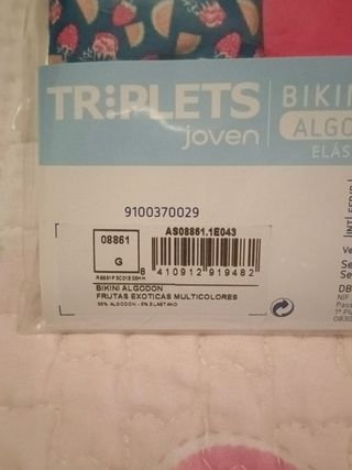 Tríplets Princesa . 6 braguitas estilo bikini.