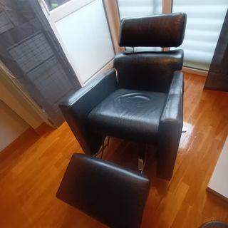 Sillón piel negro reclinable