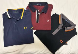 3 Polos Fred Perry - Rojo y Azul