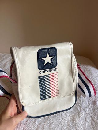 Bolso bandolera Converse blanco y azul