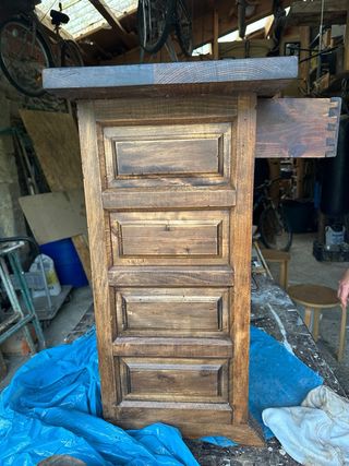 Mueble salón madera-metal estilo rústico