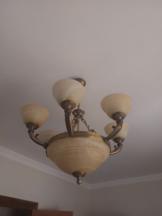 Lampara techo 5 luces - bronce