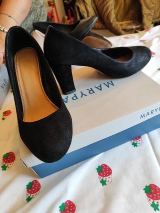 Tacones negros terciopelo - talla 39