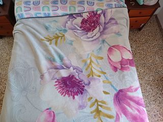 Colcha Manta polar flores