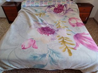 Colcha Manta polar flores