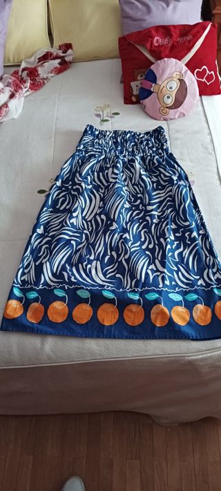 Vestido Pimkie azul con naranjas