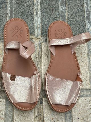 pack de mallorquinas  POPA blancas y oro rosa nº40