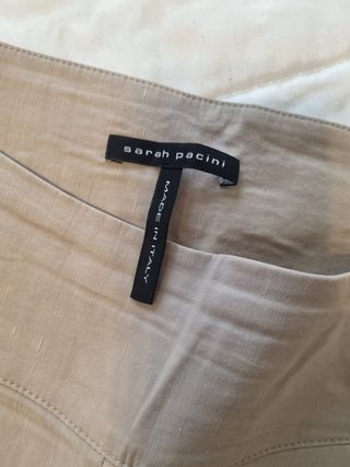 Pantaloni lino beige eleganti
