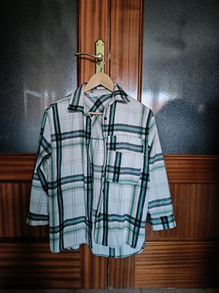 Camisa cuadros Zara - Verde y blanco