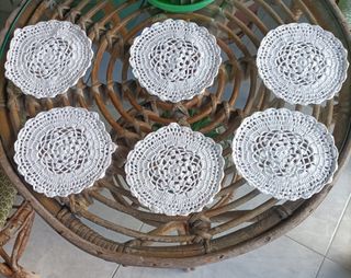 6 posavasos ganchillo blanco