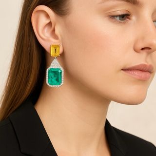 Conjunto de Nano Esmeraldas, Citrino y Cuarzo