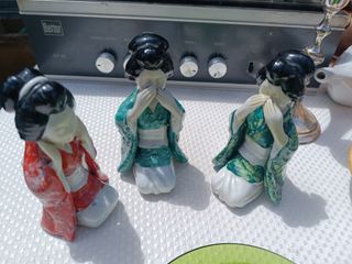 3 Geishas porcelana vintage