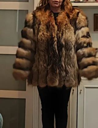 Chaquetón piel beige