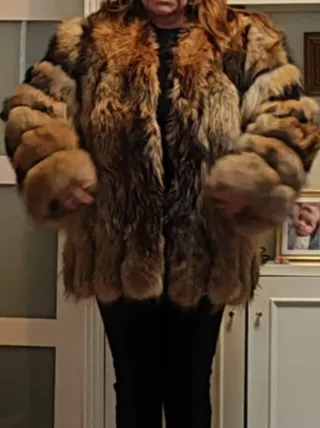Chaquetón piel beige
