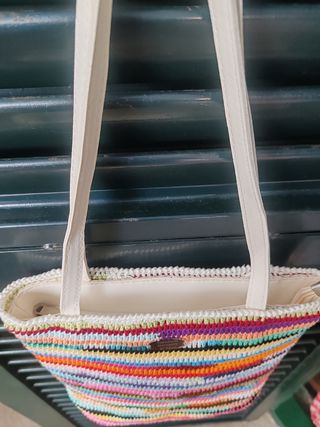 Borsa all'uncinetto multicolor