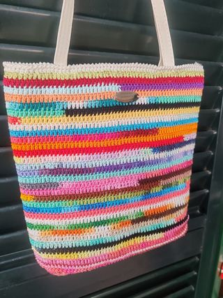 Borsa all'uncinetto multicolor