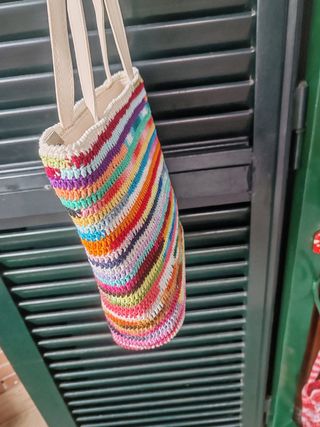 Borsa all'uncinetto multicolor