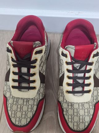 Zapatillas Carolina Herrera - Beige y Rojo