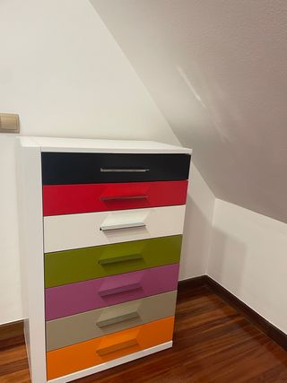 Cómoda 6 cajones multicolor