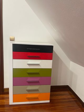 Cómoda 6 cajones multicolor