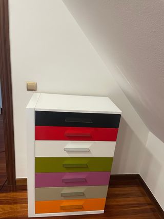 Cómoda 6 cajones multicolor