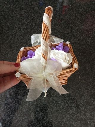 Cestinho Flores Casamento - Vime