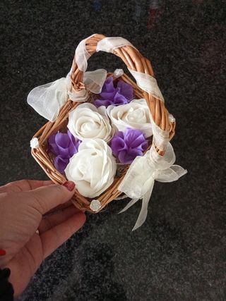 Cestinho Flores Casamento - Vime