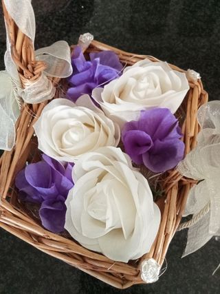 Cestinho Flores Casamento - Vime