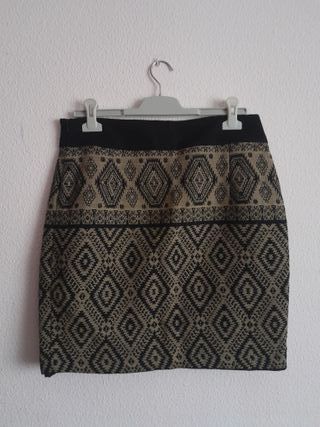 Falda boho - Negra y marrón