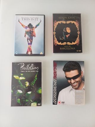 DVDs MICHAEL J, ELTON JOHN, PHIL COLLINS, GEORGE M