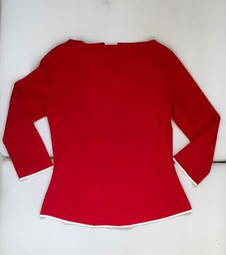 Chaqueta de punto roja y blanca de PG