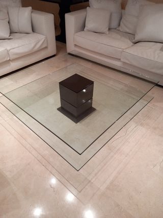 Mesa centro cristal elegante - 120x120cm Negociabl