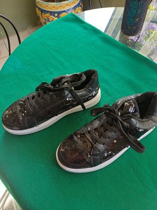 Scarpe paillettes nere sportive