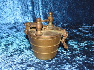 Antiguo ponderal vasos bronce 9 piezas XVIII-XIX